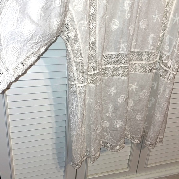 Lounge Beach Poolside Wear Bathing Suit Cover Up. White Lace USA Petsche S M - Picture 4 of 5